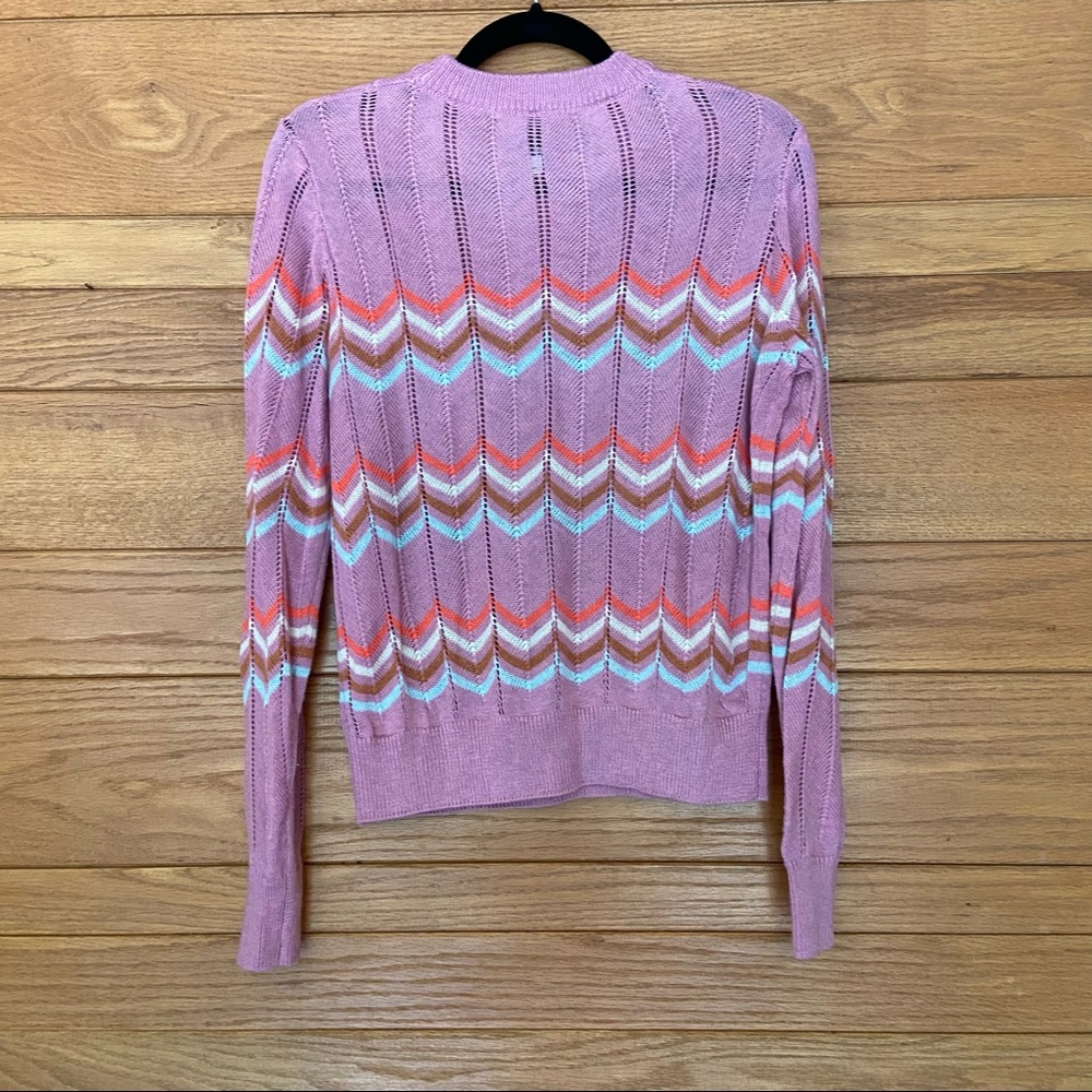 Heartloom pink open knit chevron sweater - Picture 4 of 6